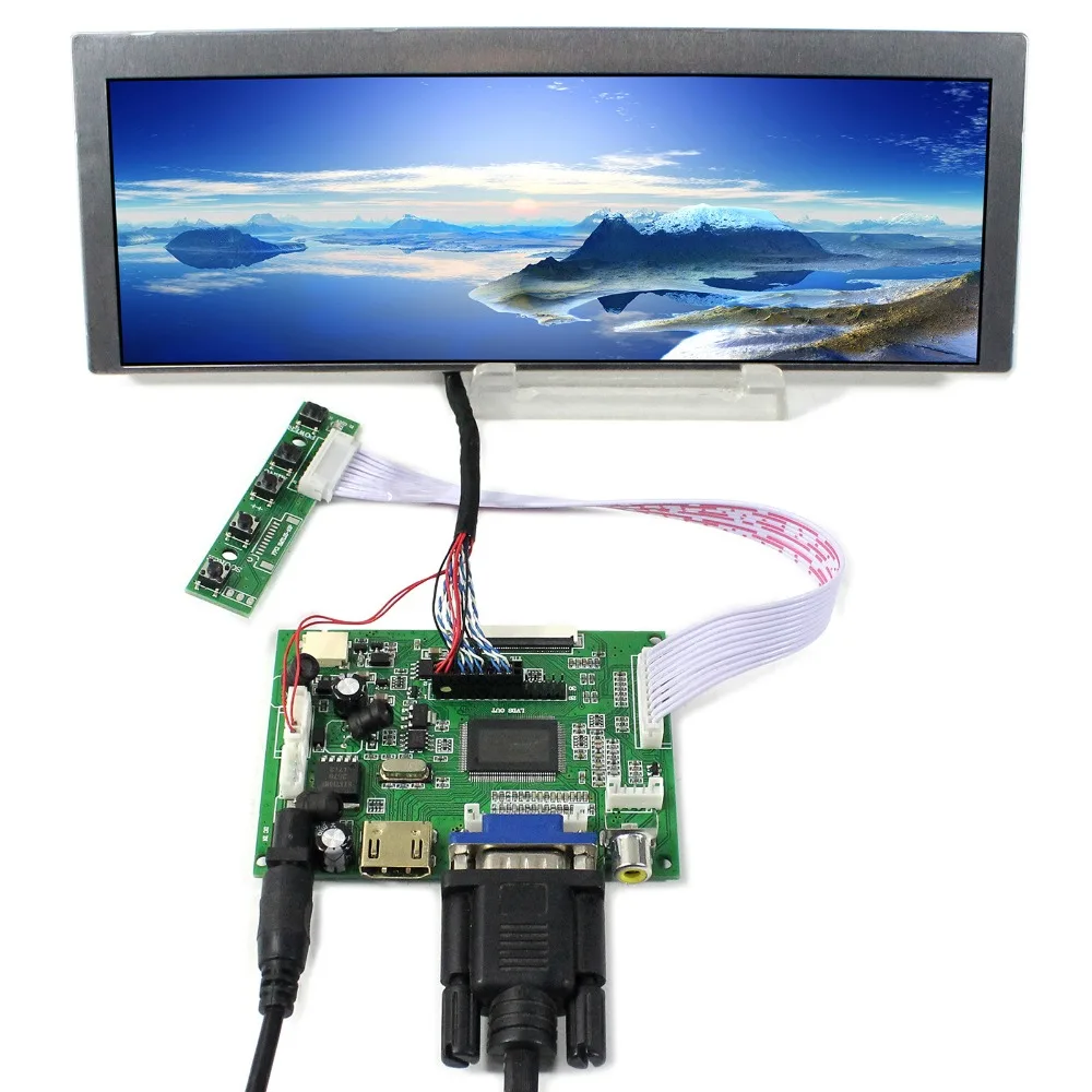 

9.1" 9.1inch 822X260 LQ091B1LW01 LCD Screen with HDMI+VGA+2AV LCD Controller Board