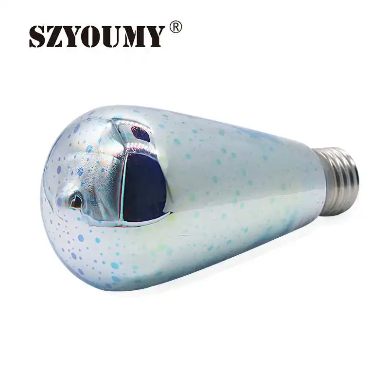 

SZYOUMY 3D Fireworks Effect Night light LED Lamp E27 AC85V-265V Edison LED Bulb A60 ST64 Home Decoration Lighting 50pcs