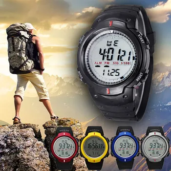 

GEMIXI New Brand Watches Men's Boy Waterproof Outdoor Mountaineering Sports Men Digital LED Quartz Wrist Watch