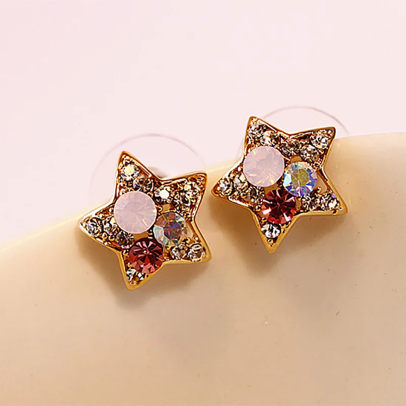 Женские серьги с кристаллами 10 парт|ear jewelry|stud earringsstar stud earrings |
