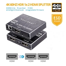 Новый 4 К 60 Гц HDR HDMI 2,0 Splitter 1×2 HDMI 2,0 4 К Поддержка HDCP 2,2 UHD HDMI Splitter 2,0 распределительная коробка для PS4 проектор