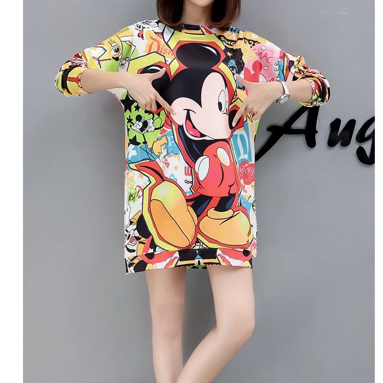 2019 New print in Autumn and Winter cartoon printing large code long minnie mouse women plus size sweatshirts M-XXL 2019 New print in Autumn and Winter cartoon printing large code long minnie mouse women plus size sweatshirts M-XXL