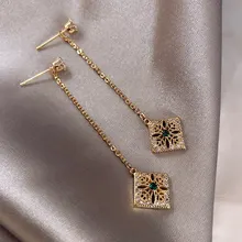 MENGJIQIAO Ювелирные наборы Изумрудный кисточкой Серьги Ожерелье S925 игла передовая текстура нежные элегантные ювелирные изделия для женщин Подарки