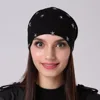 Geebro Women's Beanie Hat Spring Casual Polyester Star Rhinestones Slouchy Beanie for Women Autumn Thin Cotton Female Skullies 2