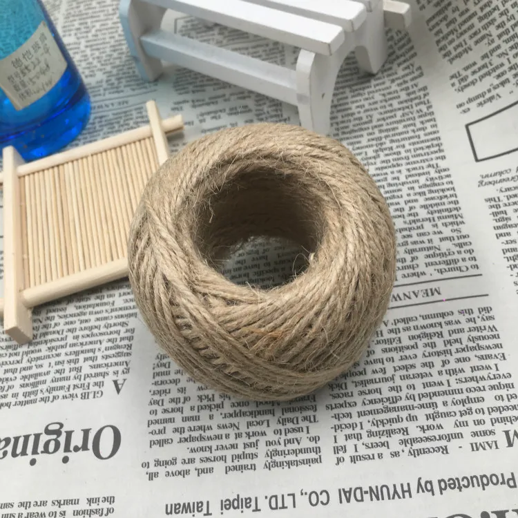 khaki 48 м/рулон высокопрочный джутовый канат DIY ручной работы натуральная упаковка Giftbox аксессуары украшение для свадьбы подарок букет материал - Цвет: khaki