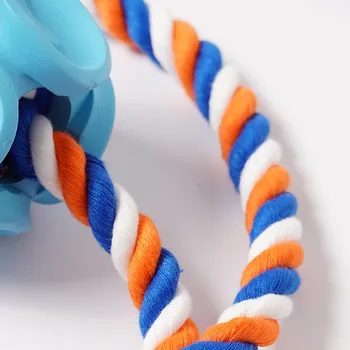 

Dog Chewing Toy Rubber Bite-resistant Ball Throw Fetch Interaction Ball with Rope for Training LKS99