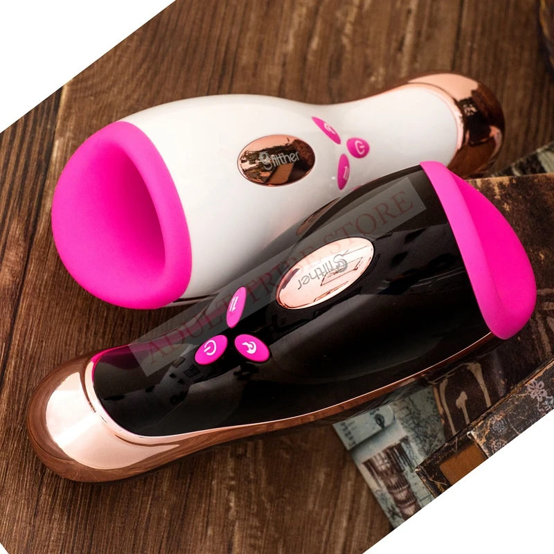 New Pulse Silicone Oral Male Masturbator Smart Heating Sex Machine 7 Powerful Vibration 7 Pulse Thrusting Adult Sex Toys for Men