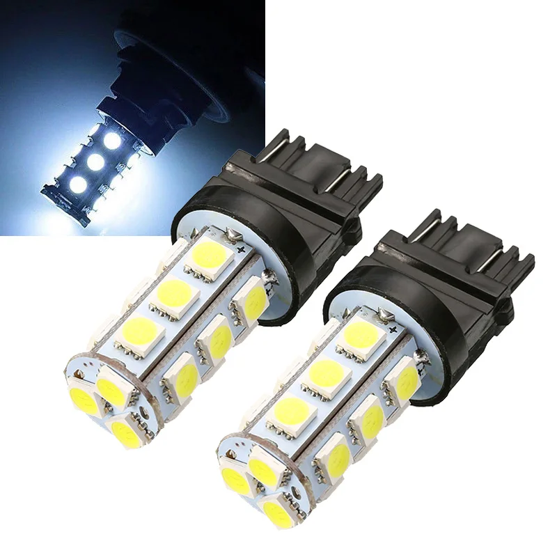 2 шт. T25 3157 18SMD 5050 светодиодные задние лампы для заднего хода холодный белый DRL