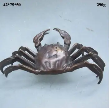 

YM 306 China Chinese Bronze copper Folk Fengshui wealth Animal Crab Statue