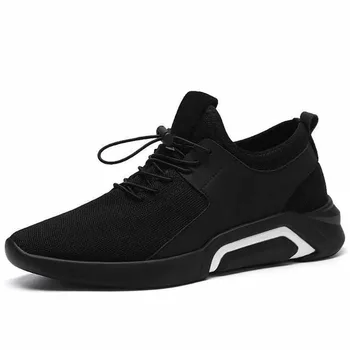 

Mesh Fine Belt Black Black Parkour New Sports Shoes Tide Men's Shoes Korean Casual Trend Lace-up Shoes