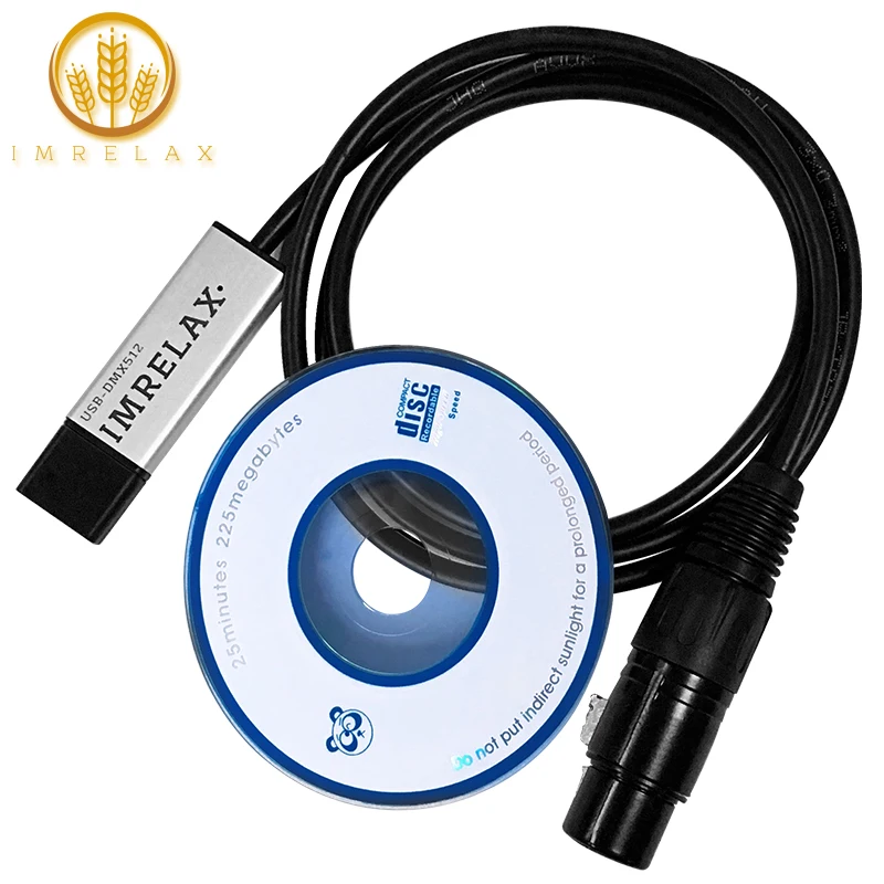 

IMRELAX USB to DMX Interface Adapter Cable 110cm Length Stage Light PC DMX512 Controller Dimmer DMX USB Signal Conversion