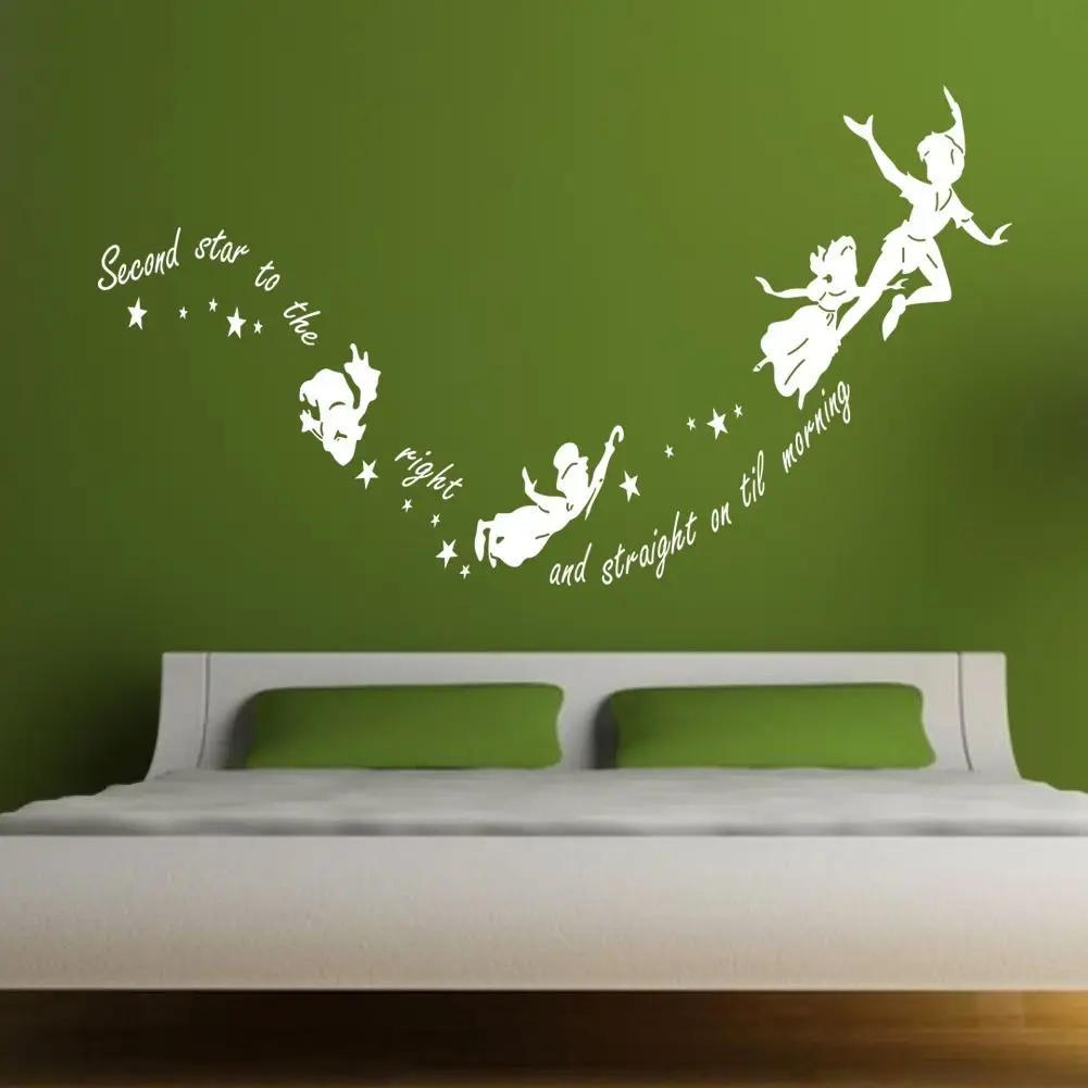 G197 Tinkerbell Peter Pan Kinder Kindergarten Wandaufkleber Zitate Wandtattoos Kunst Mädchen schlafzimmer Dekoration Fee Tapete in G197 Tinkerbell Peter Pan