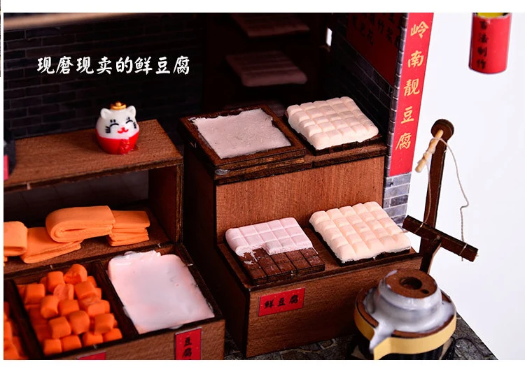 Sala de Móveis Casa de Bonecas em Miniatura Brinquedos para as Crianças Cutebee Casa Faça Você Mesmo Popular Chinesa Arquitetura 28 Bonecas Em Miniatura Casa de Bonecas Em