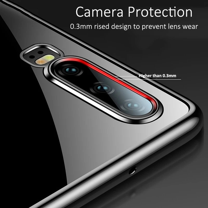 

Transparent Clear Soft Back Cover Case for Huawei P20 Case Ultra Slim cap clear view smart mirror case supreme case 0624A
