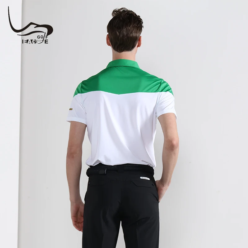 New EAGEGOF Golf Shirt Mens Short sleeve Quick Dry Sweatshirt Fashion Male Golf sport wear VS descente golf clothing