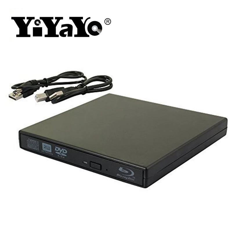 YiYaYo Bluray плеер Внешний DVD привод комбо USB 2,0 BD/DVD/CD-ROM CD/DVD-RW записывающее устройство для Windows 10 PC