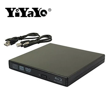 

YiYaYo Bluray Player External DVD Drive combo USB 2.0 BD/DVD/CD-ROM CD/DVD-RW Burner Recorder Portatil for Windows10 PC