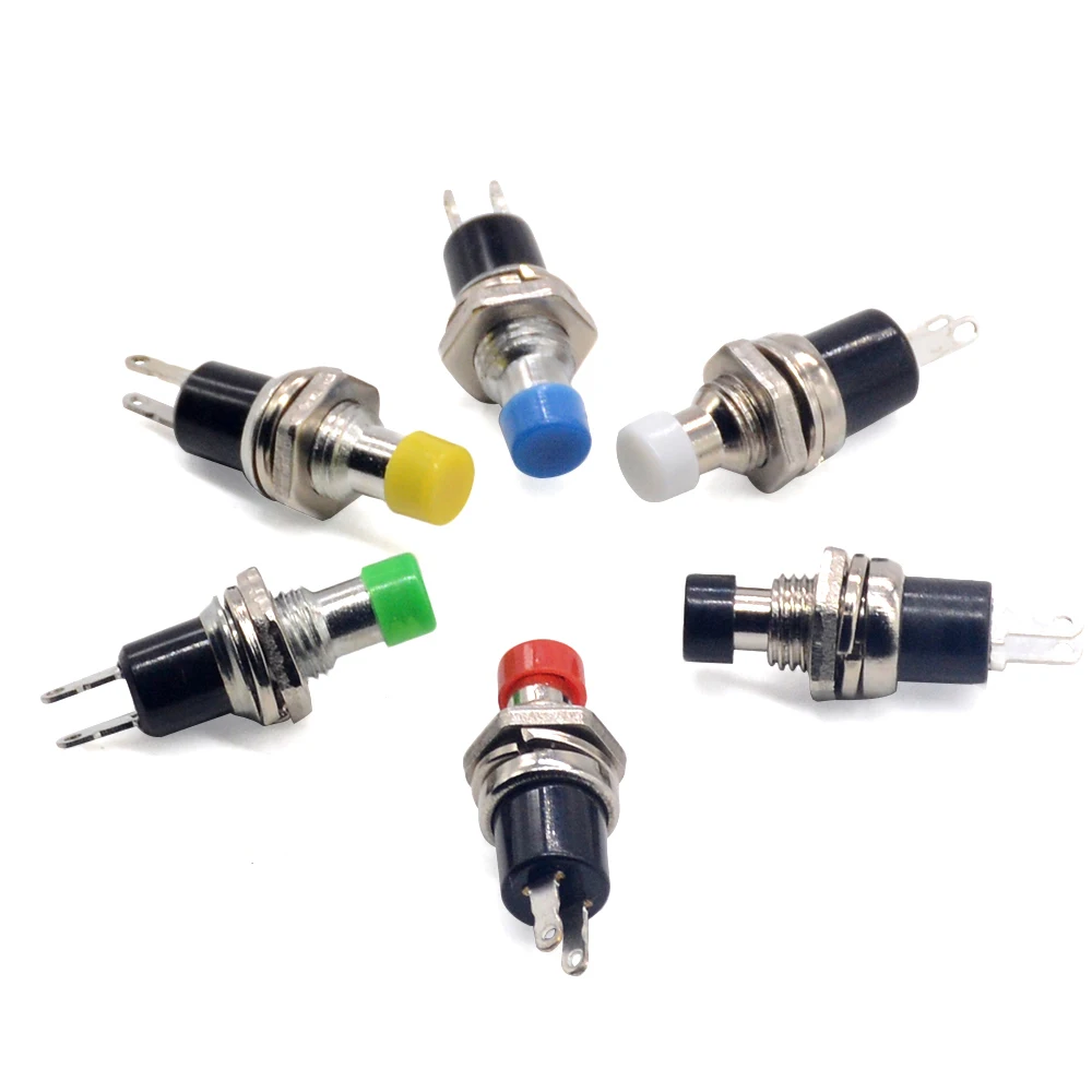 10pcs/lots 7mm Thread Multicolor 2 Pins Momentary Push Button Switch PBS-110 | Обустройство дома