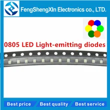 100 шт./лот 0805 светодиодный высокий светильник ing SMD светодиодный светильник светодиод красный белый желтый синий зеленый оранжевый