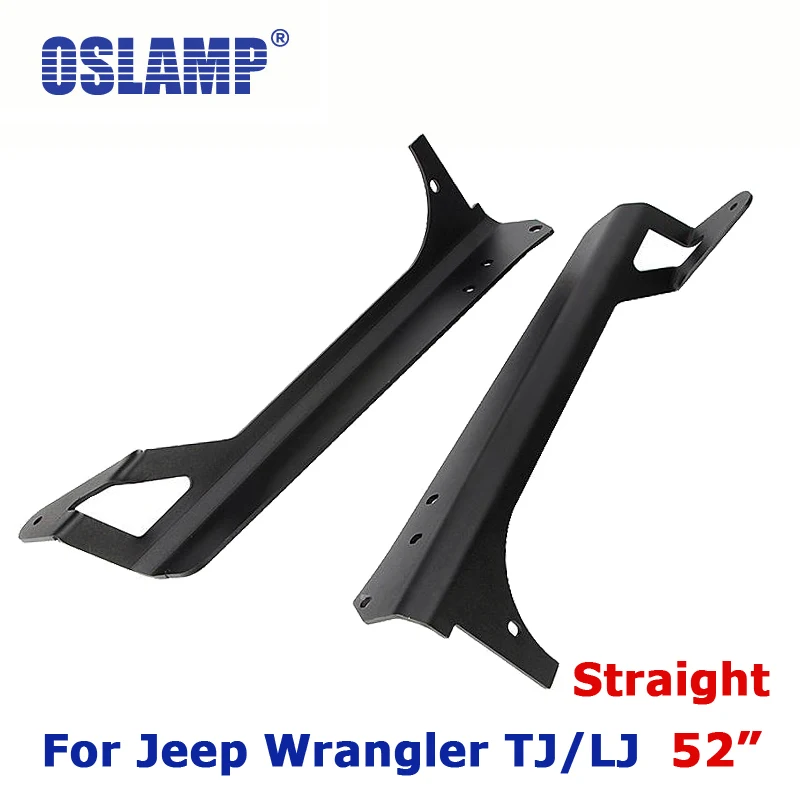 

Oslamp For Jeep Wrangler TJ/Unlimited LJ Install Mount for 52" Straight LED Light Bar on Upper Windshield Black Remodel Brackets