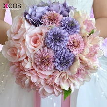 Букет de Mariage Букет невесты Свадебный букет Искусственные Хрустальные Ручки букеты аксессуары для свадьбы свадебный букет