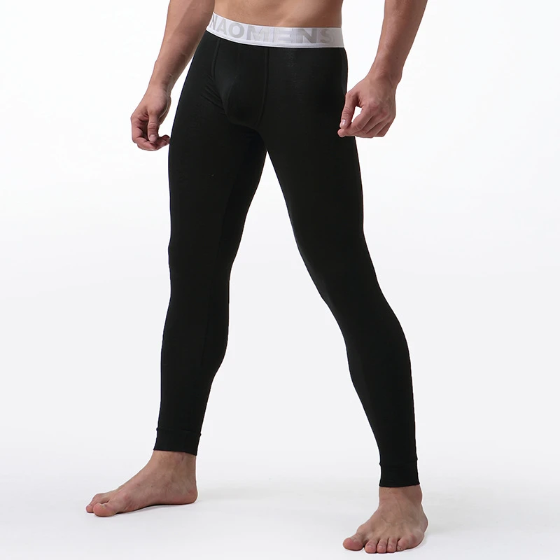 Mens Long Johns Underwear Solid Color Male Leggings Hombre Sexy Thermal Underpants Modal Elasticity Soft Termico Long Johns