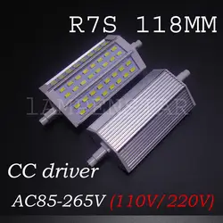 50 шт./лот AC220V AC110V 180 градусов R7S 5730SMD 10 W 118 мм светодиодный горизонтальные вставляющиеся лампы лампа-прожектор в форме кукурузы лампа