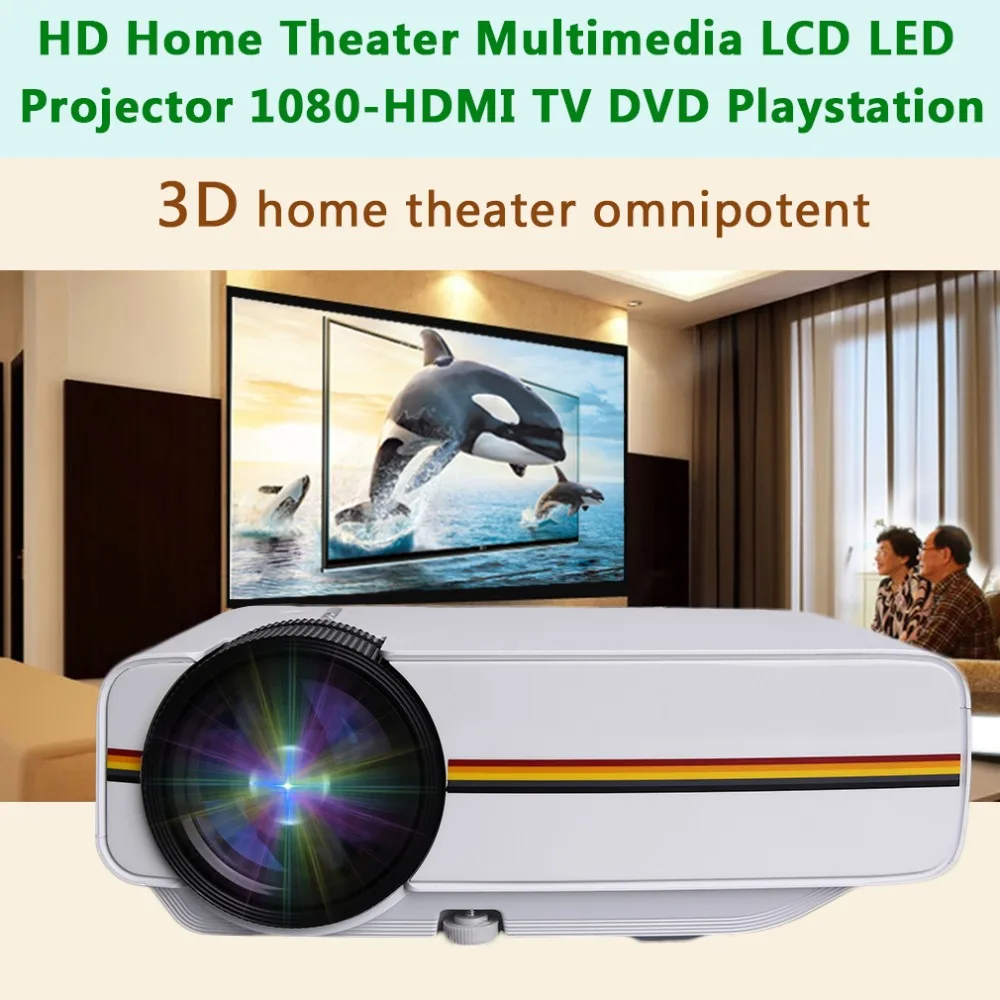 YG400 Mini Projector 1200 Lumens HD LED Video Home Theater Cinema Wired 1080P-HDMI Multimedia Player Digital Projector Beamer
