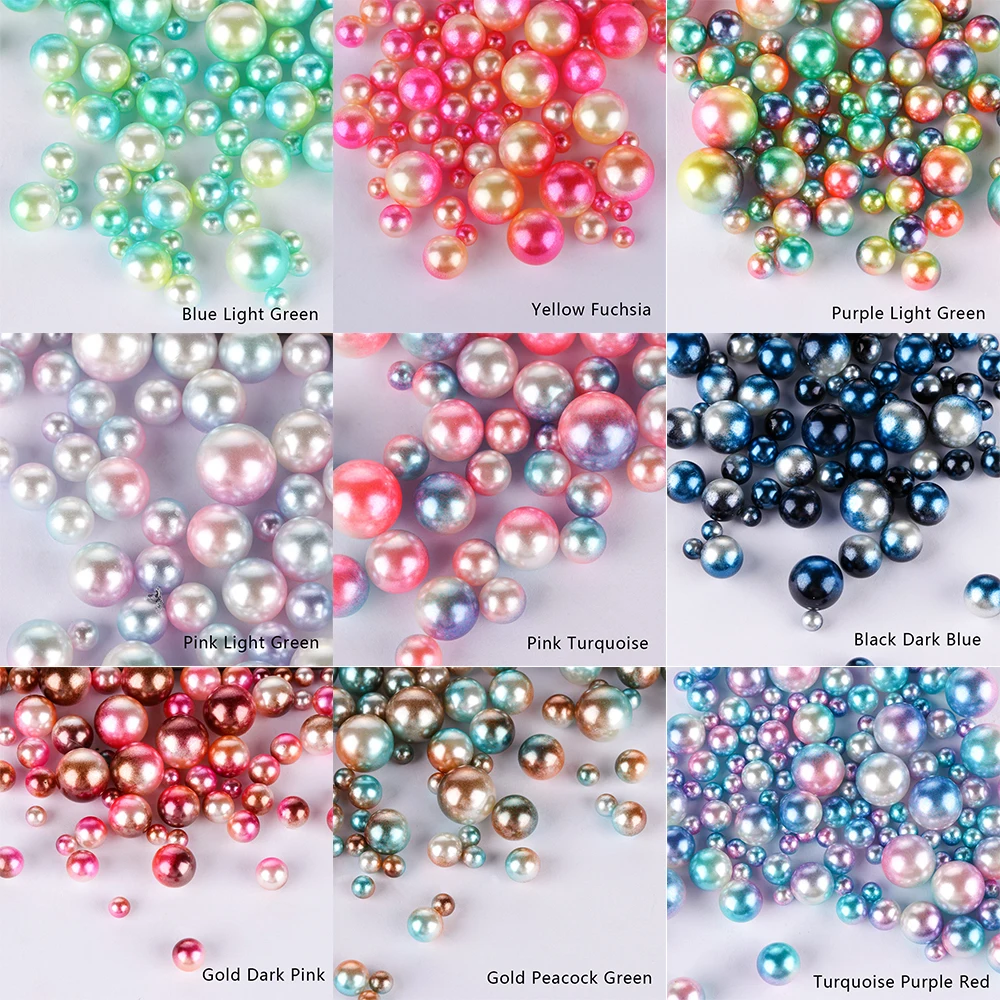 250PCS Multi Size No Holes Imitation Pearls Round Garment Beads DIY Craft Scrapbook Clothing Nail Art Decor Sewing Accessaries