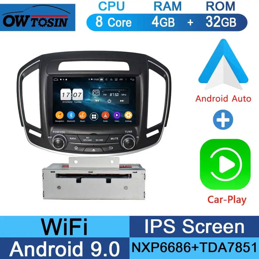 " ips 8Core 4G+ 64G Android 9,0 автомобильный DVD радио gps для Buick Regal Vauxhall Insignia/Opel Insignia DSP CarPlay - Цвет: 32G CarPlay Android