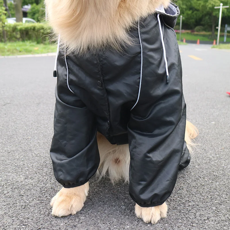 Дождевик для больших собак, водонепроницаемая одежда для больших собак, пальто, дождевик, светоотражающее пончо для больших и средних собак, дышащая сетка