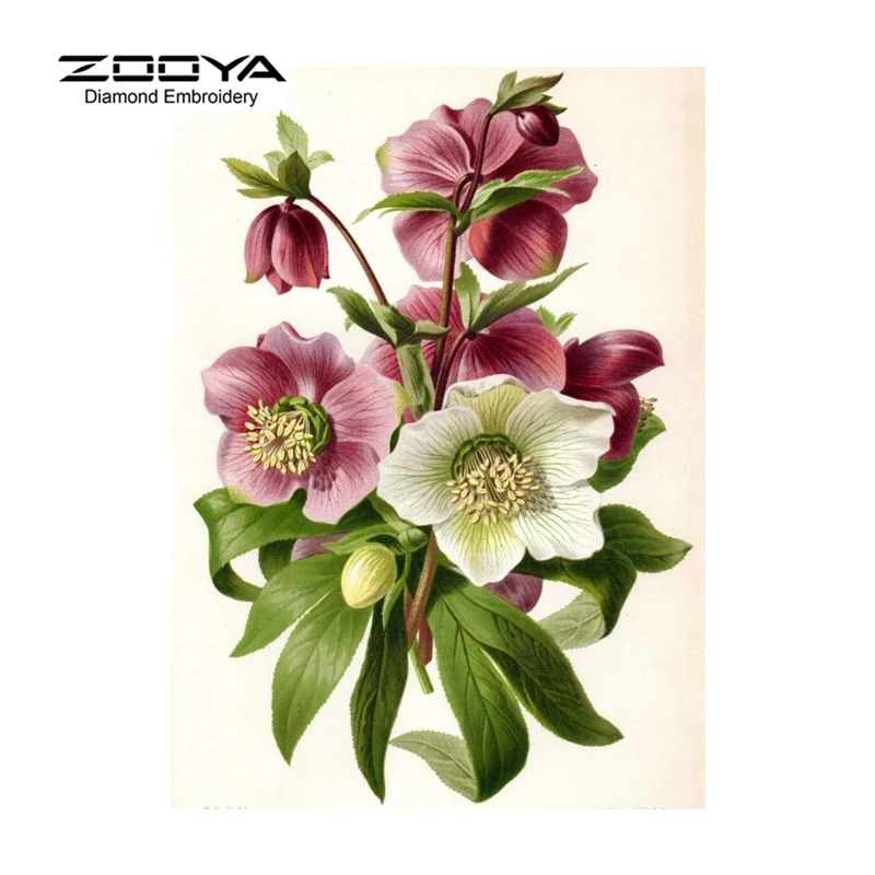 ZOOYA 5D алмазная живопись &quotсделай сам&quot красные цветы вышивка крестиком