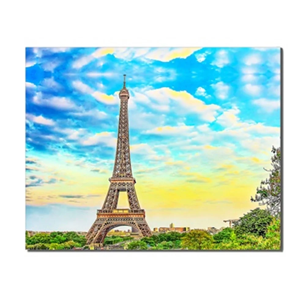 

Eiffel Tower Paris France Fashionable Creative Background No Frame Canvas Oil Painting Poster Living Room Printed For Home Decor