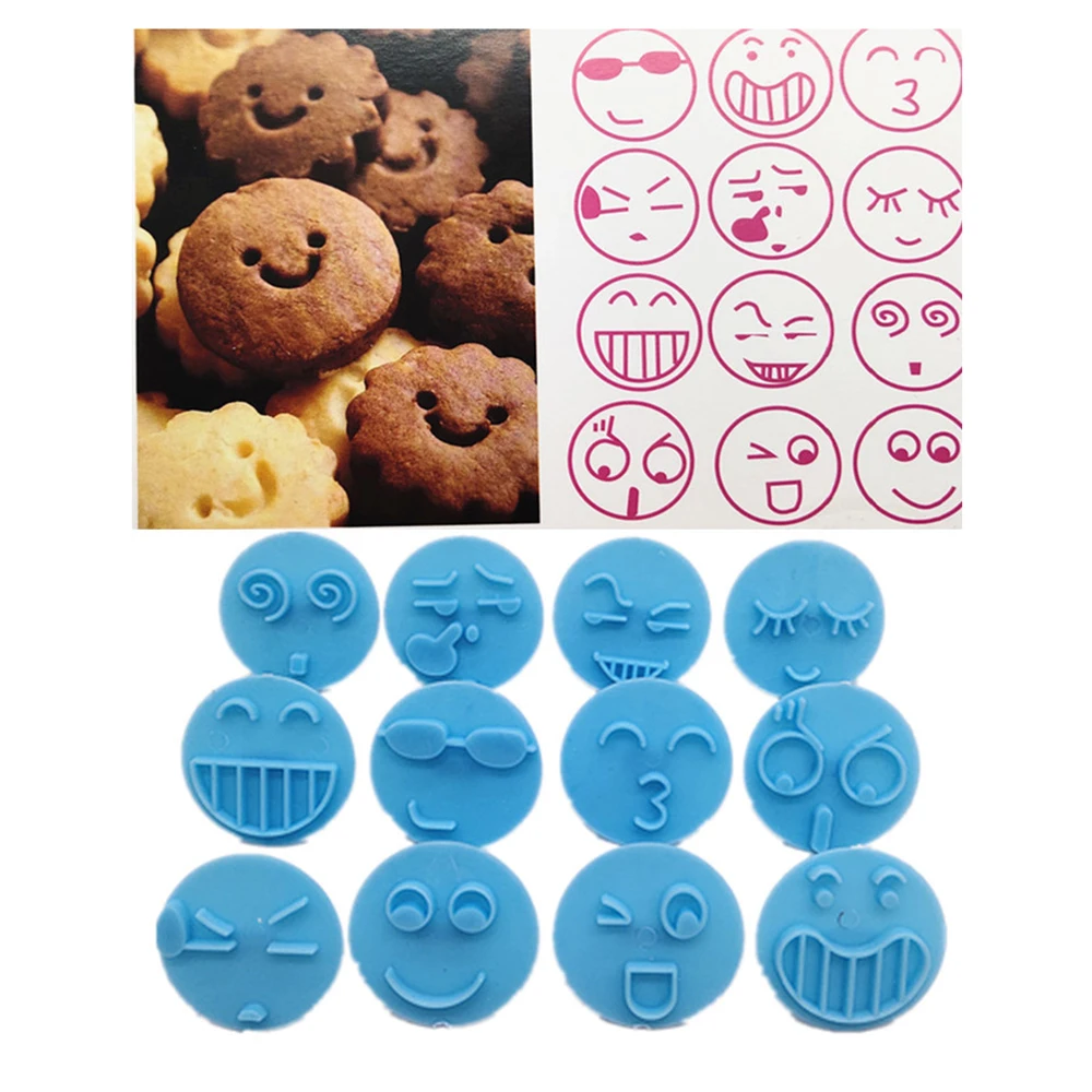 

Baking Utensils 13 Pcs Expression Plastic Biscuit Mold Cookie Stamping Die DIY Fondant Cake Mold Set