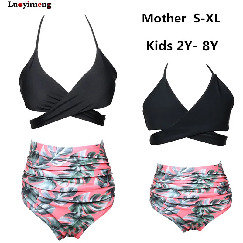 Купальное платье для мамы и дочки; одежда для плавания для мамы и дочки; купальный костюм для мамы и детей; одинаковые Семейные комплекты; одежда для плавания; бикини - Цвет: color 5