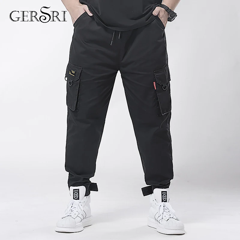 

Gersri 6XL 7XL Cargo Pants Mens Streetwear Joogers Pants Black Sweatpant Male Hiphop Autumn Pockets Trousers Overalls