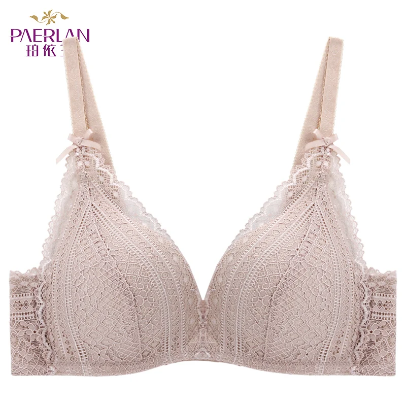 Paerlan Small Breast Seamless Push Up Sexy Lace Floral Bra Wire Free  Retractable Chest Adjustable Upper Underwear Women 3/4 Cup - Bras -  AliExpress