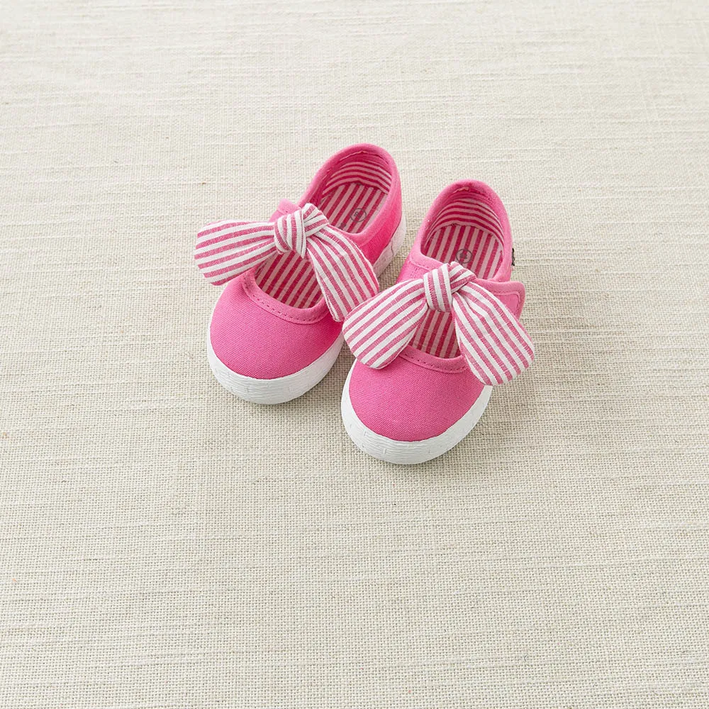 DB4719  Dave & Bella baby spring  new striped canvas shoes blue pink rose casual shoes  4 colors