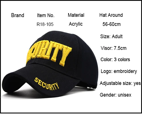 LIBERWOOD, кепка охранника, бейсбольная Кепка с вышивкой, мужская Кепка с 3D буквенным принтом темно-синего/золотого цвета, Мужская Черная кепка