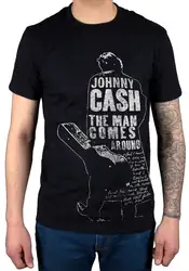 Официальный Johnny Cash Man Comes Around футболка унисекс Unearthed Music Merch Tour