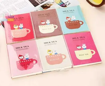 

Free ship!12pc!lovely warm tea time / notepad / diary book / MILK TEA