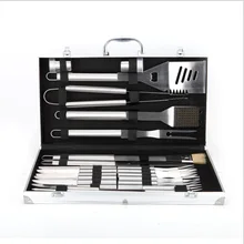 6pcs Stainless Steel BBQ Tool Set BBQ Grill Tong Cleaning brush Shovel Fork Oil brush and BBQ knife Outdoor Barbecue Accessories