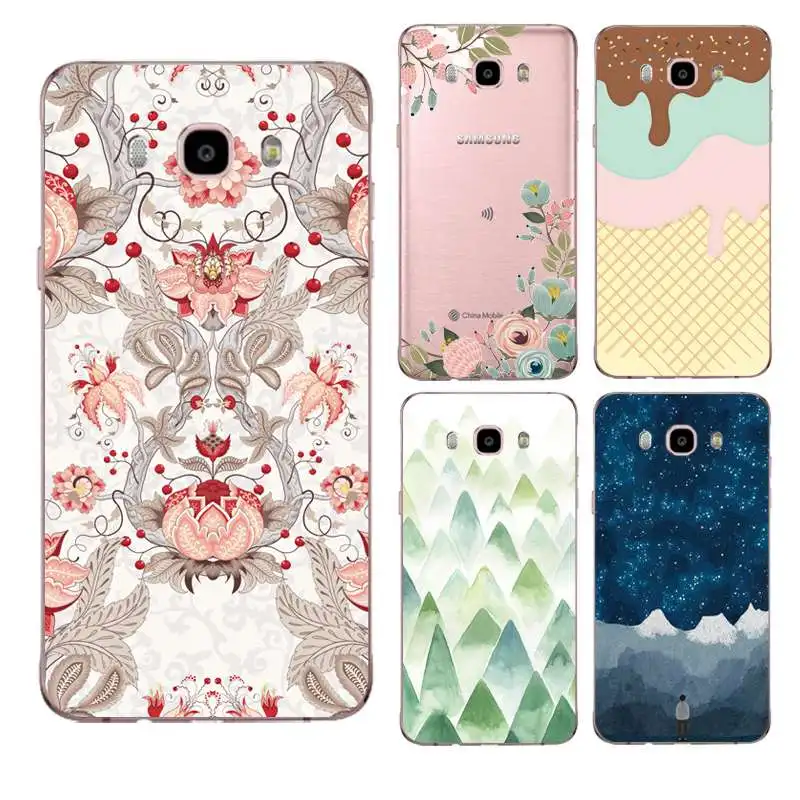 

Flora Soft Clear TPU Phone Case For Samsung J3 J5 J7 S6 S7 S8 note8 A3 A5 C7 J2prime Starry Icecream Coque Cover Free Shipping