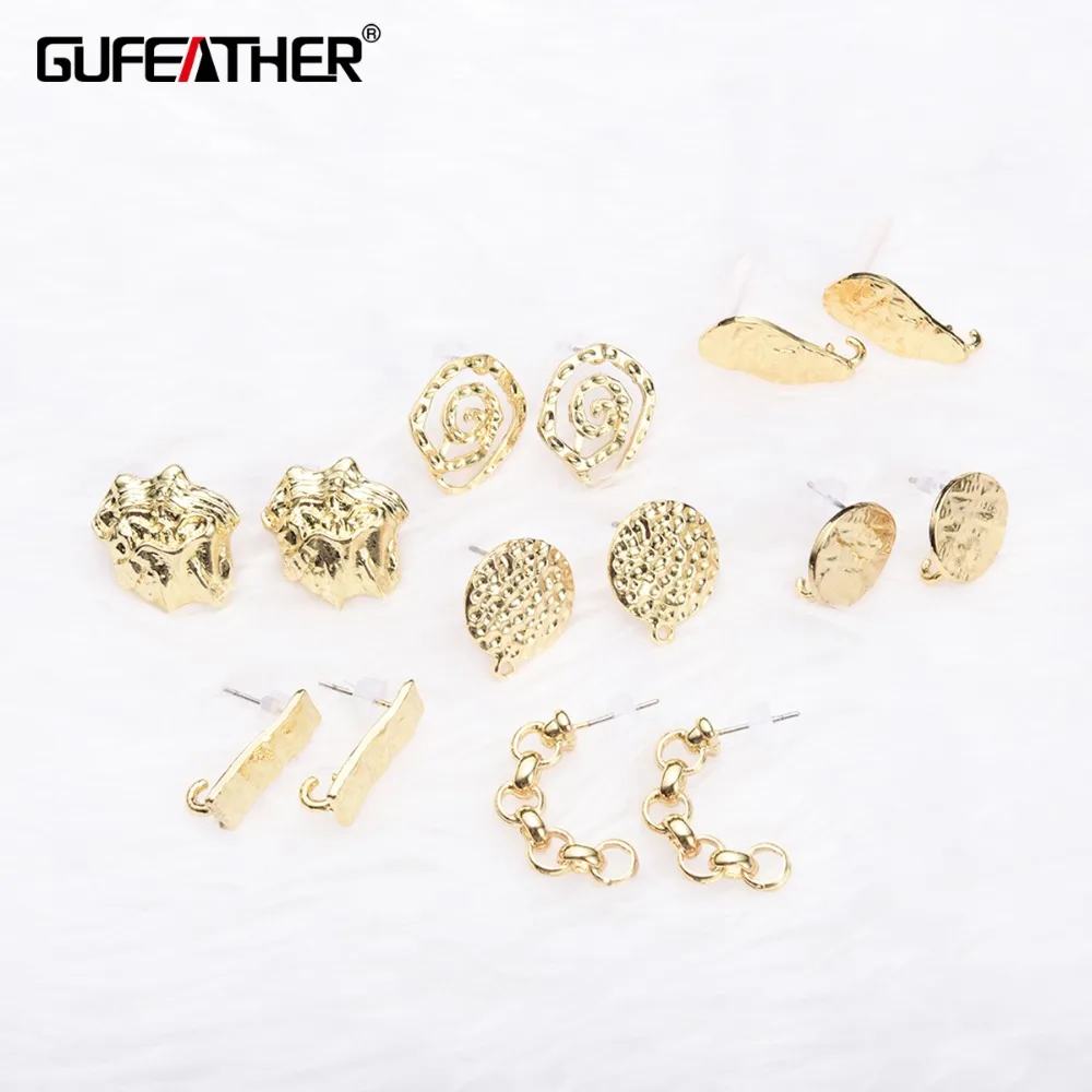 Женские серьги без никеля GUFEATHER модные ювелирные изделия для самостоятельного