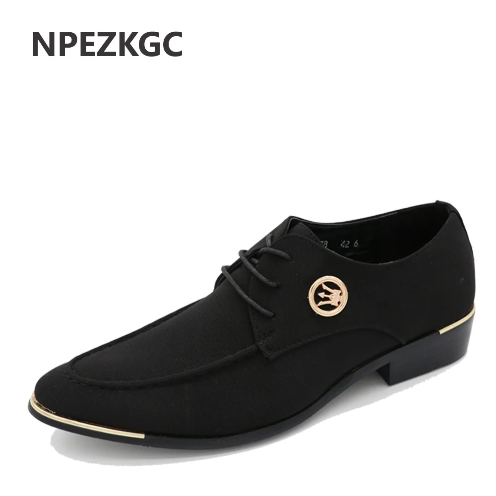 NPEZKGC Nowy Styl Sukni Ślubnej Tkaniny Oxford Buty dla Mężczyzn Buty Biurowe Skórzane Mężczyźni Płaskie Buty Wysokość Zwiększenie Zapatos Hombre