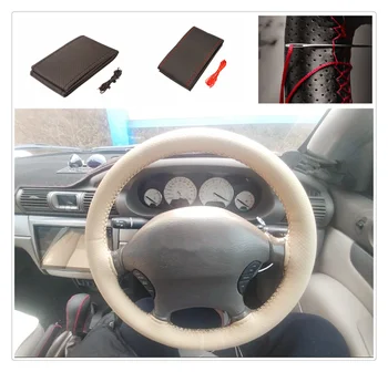 

Car shape steering wheel cover knitting hand sewing auto parts for Ford Taurus Mondeo Galaxy Falcon Everest S-MAX Escort