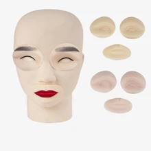 Перманентный макияж можно демонтировать 3D Кожа для обучения татуировкам манекен голова с 2 шт глаза и 1 шт губы