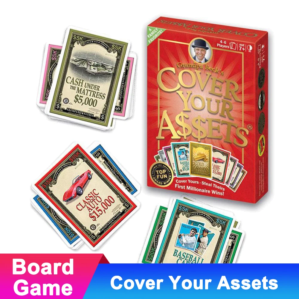 

Family Adult Board Game Cover Your Assets Playing Cards Cover Compatible Get Together Table Game Card Child Gift