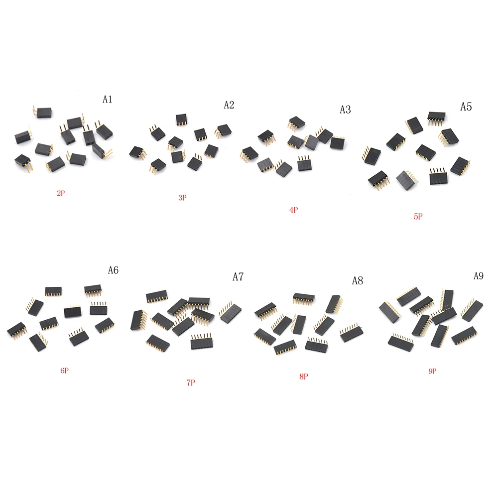 10 шт. 2 P-40 P заголовок правый угол Женский Однорядный разъем контактный шаг 2,54 мм