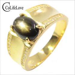 Винтажное мужское кольцо 925 серебряное кольцо 7 * мм 9 мм натуральное Звездное световое сапфировое кольцо Королевское кольцо для мужчин